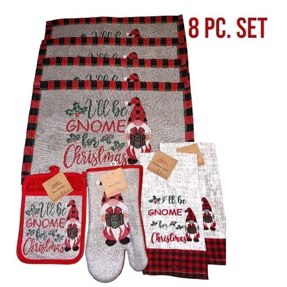 Holiday 8pc. Set! Gnome lovers alert!! New - Picture 1 of 6